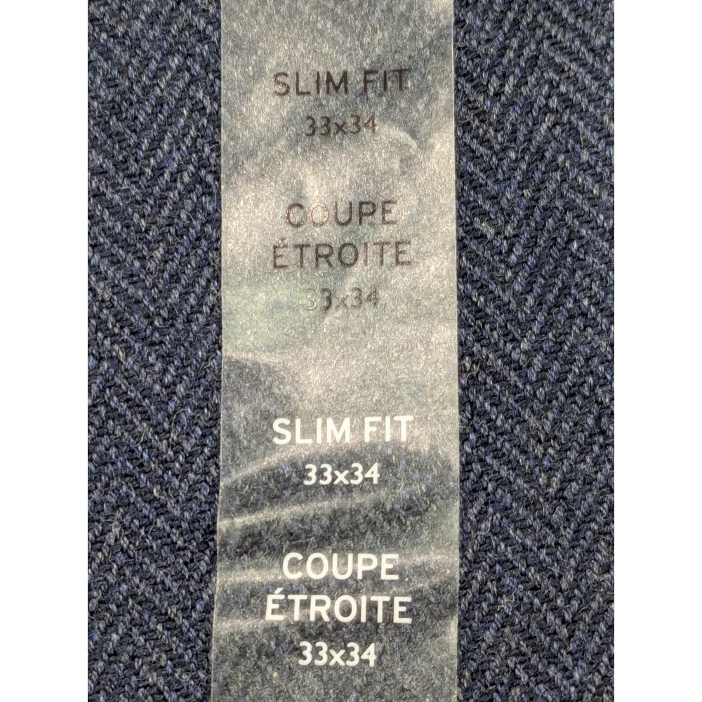 Tommy Hilfiger Mens Slim Fit Herringbone Chinos Navy Blue 33W 34L C8878A1366 474 - Picture 13 of 15